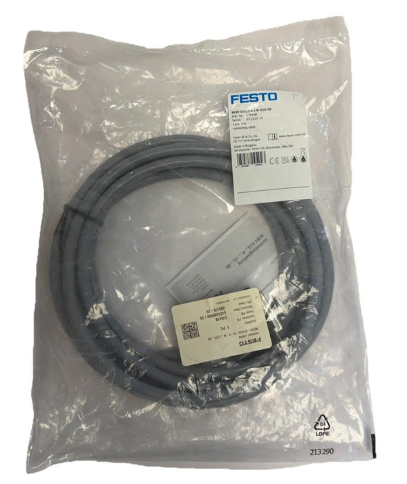NEW FESTO NEBV-S1G25-K-5-N-LE25-S6 CONNECTING CABLE MAT. NO. 575418 / 5 METERS