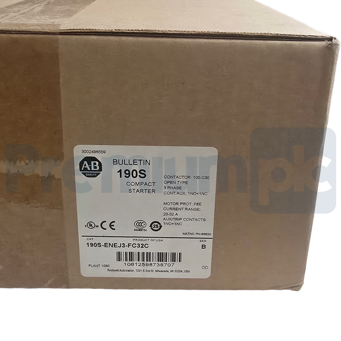 Allen-Bradley 190S-ENEJ3-FC32C /B 190S Compact Starter 23-32A 24V DC Coil NSFS
