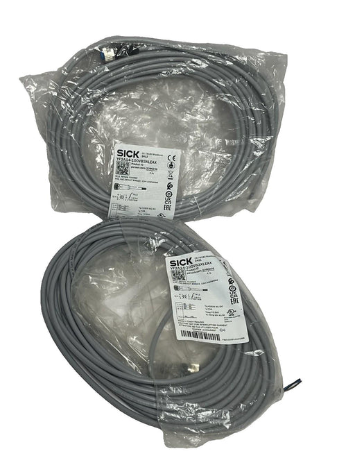 Lot of 2 SICK YF2A14-100VB3XLEAX Sensor Cable M12 4-Pin 10m NEW