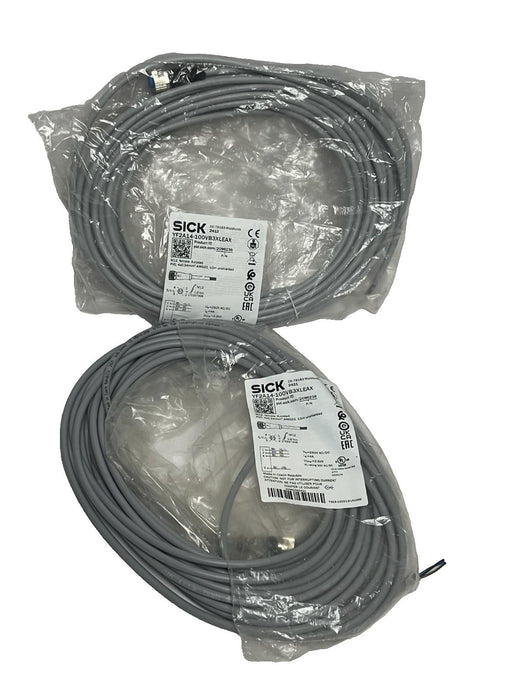 Lot of 2 SICK YF2A14-100VB3XLEAX Sensor Cable M12 4-Pin 10m NEW