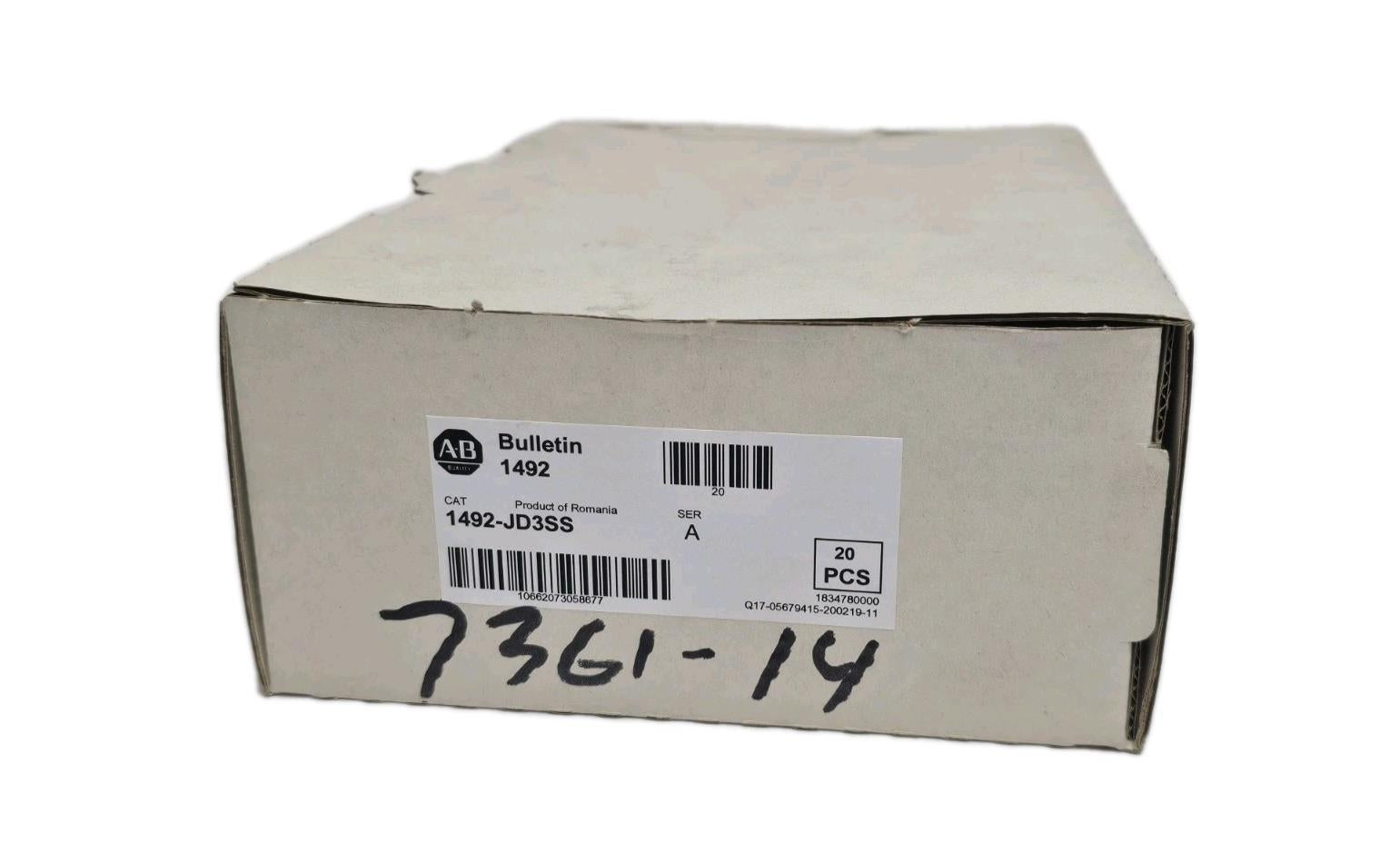 BOX OF 20 NEW ALLEN BRADLEY 1492-JD3SS TERMINAL BLOCKS 1492JD3SS SER. A