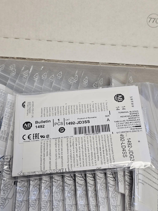 BOX OF 20 NEW ALLEN BRADLEY 1492-JD3SS TERMINAL BLOCKS 1492JD3SS SER. A