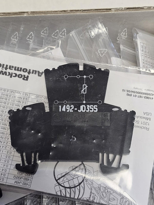 BOX OF 20 NEW ALLEN BRADLEY 1492-JD3SS TERMINAL BLOCKS 1492JD3SS SER. A