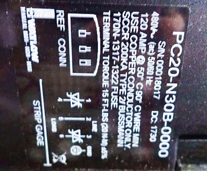 Watlow PC20-N30B-0000 Power Series SCR Power Controller 120A 3PH 480VAC 2-L NSMP