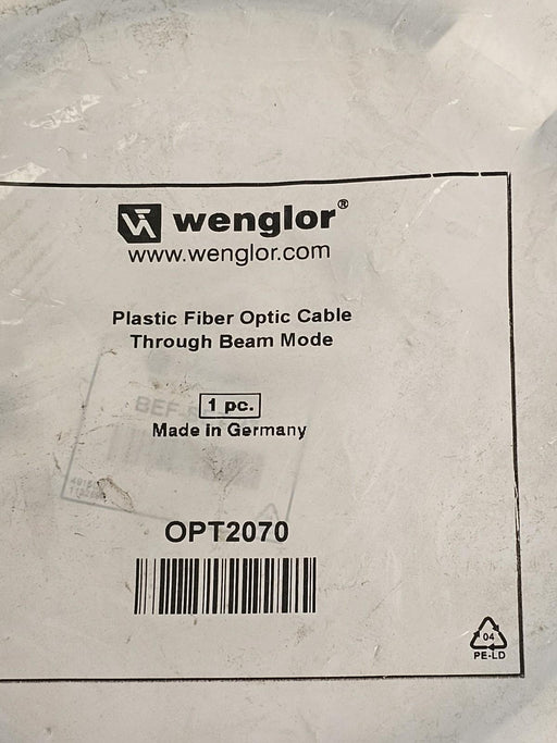 NEW WENGLOR OPT2070 PLASTIC FIBER OPTIC CABLE THROUGH BEAM MODE 2M LENGTH