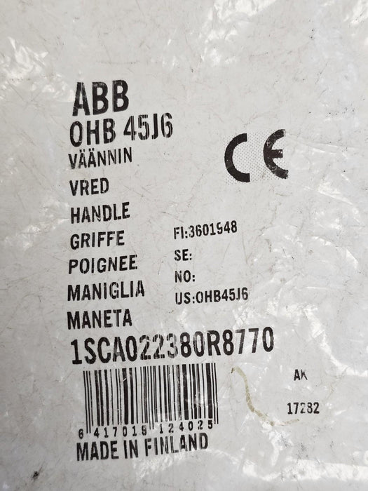 NEW ABB OHB45J6 HANDLE PISTOL HANDLE BLACK PRODUCT ID: 1SCA022380R8770