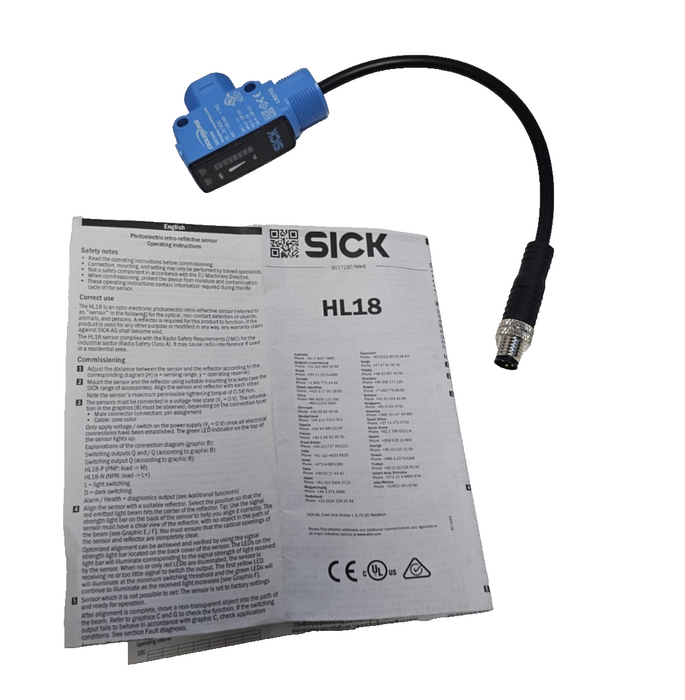 NEW SICK / DOUGLAS HL18B-P3B3BAS21 PHOTOELECTRIC SENSOR 1287059 (1100647)