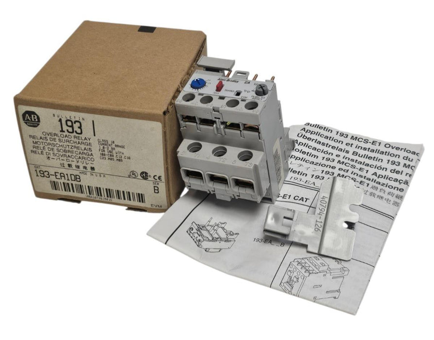 NIB ALLEN BRADLEY 193-EA1DB OVERLOAD RELAY 1.0-2.9 AMP 193EA1DB SER. B