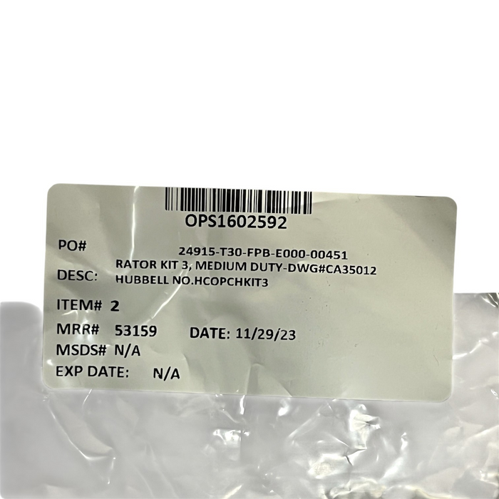 Hubbell HCO PCHKIT3 RATOR KIT 3 Medium Duty Assembly - New Surplus