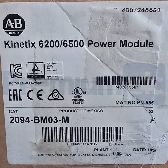 Allen Bradley 2094-BM03-M /A Kinetix 6200/6500 Axis Power Module 460V 30A NSMP