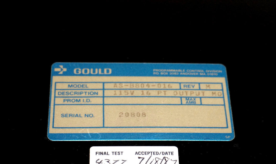 MODICON AS-B804-016 115VAC OUTPUT MODULE, REV M, ASB804016