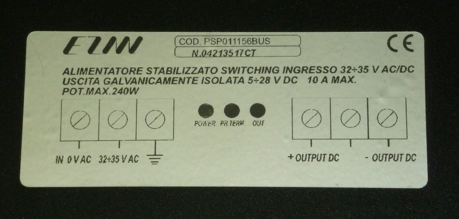 NEW EZM COD.PSP011156BUS POWER SUPPLY N.04213517CT ME002000601 CODPSP011156BUS