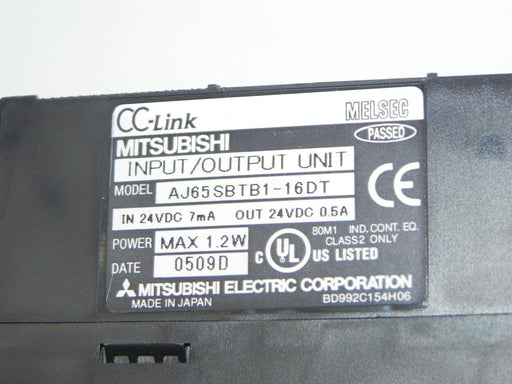 MITSUBISHI AJ65SBTB1-16DT CC-LINK BLOCK INPUT/OUTPUT UNIT 1.2W AJ65SBTB116DT