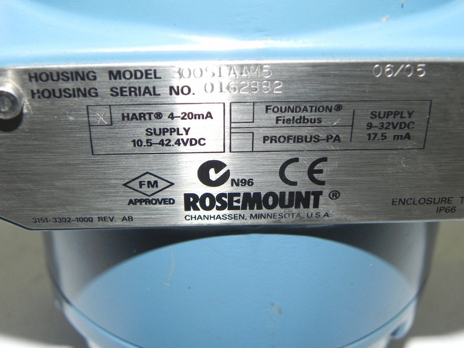 ROSEMOUNT 300S1AAM5 PRESSURE TRANSMITTER 1988195 M5AC10 HART 4-20Ma