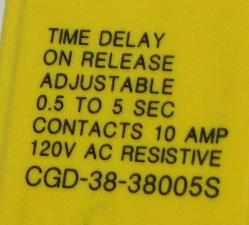 POTTER & BRUMFIELD CGD-38-38005S TIME DELAY RELAY 0.5 TO 5 SEC 120V AC, 10 AMP