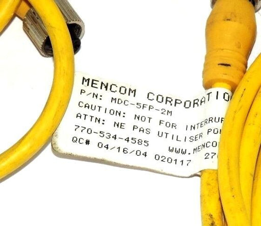 LOT OF 3 MENCON MDC-5FP-2M 5 POL FEM MDC CABLES 2M 22AWG MDC5FP2M
