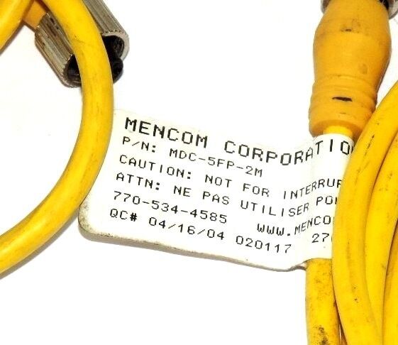 LOT OF 3 MENCON MDC-5FP-2M 5 POL FEM MDC CABLES 2M 22AWG MDC5FP2M