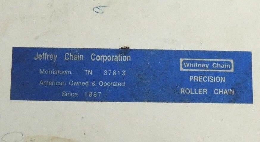 NIB WHITNEY CHAIN 25X10FT 480 LINKS PRECISION ROLLER CHAIN