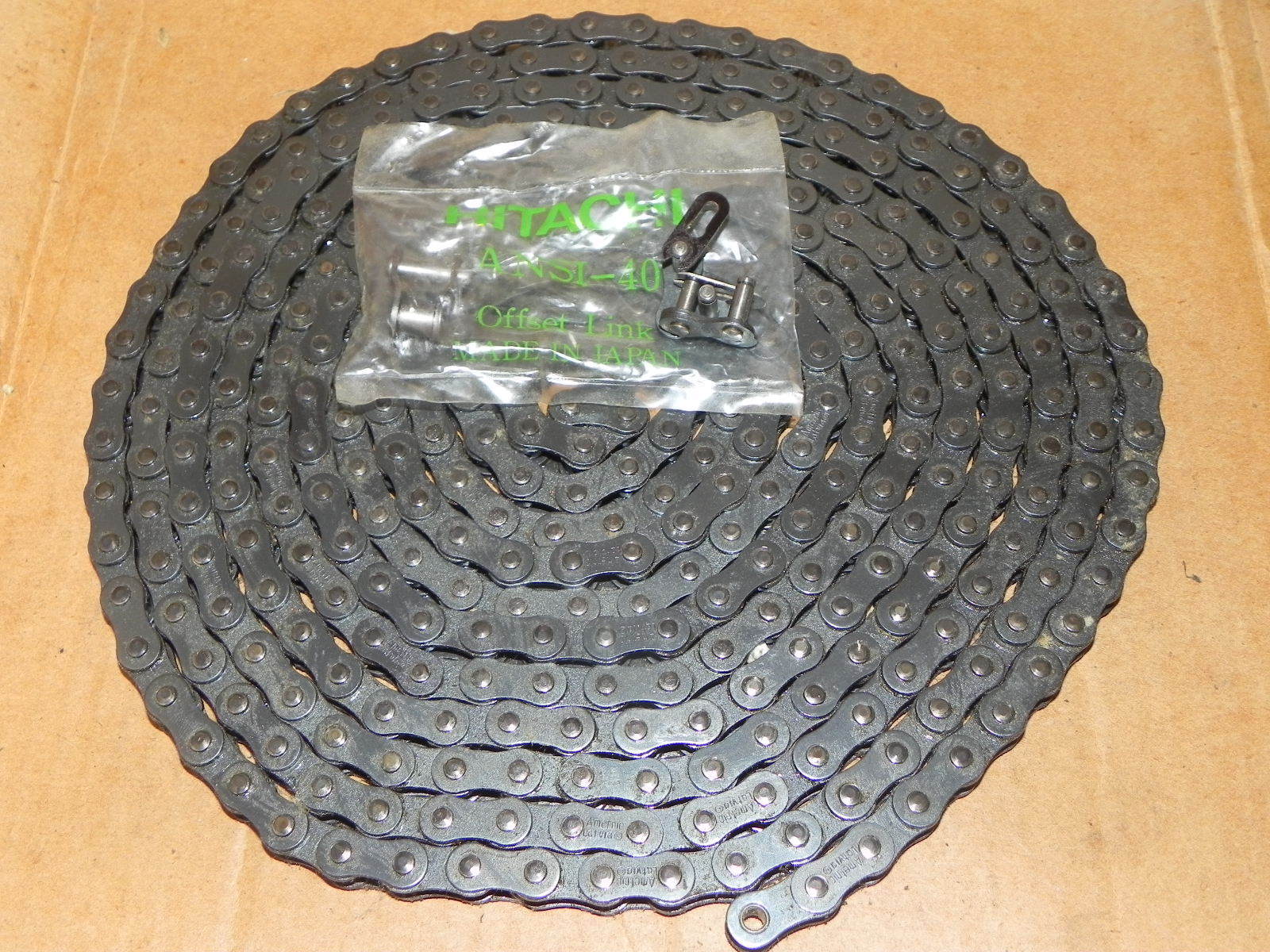 NIB HITACHI #46 ROLLER CHAIN 3.048m (10FT) 46 RIV. 46 X 5M