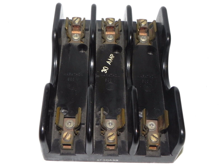 MARATHON 6F30A3B FUSE BLOCK 30AMP 3POLE 600VAC