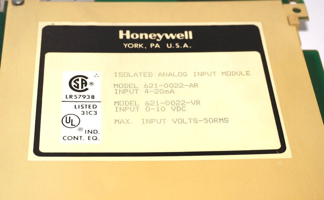 HONEYWELL 621-0022-AR ISOLATED ANALOG INPUT MODULE 621-0022-VR