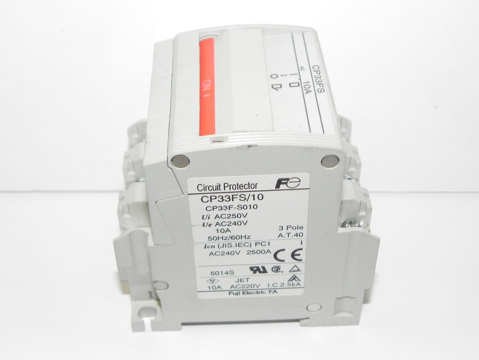 FUJI ELECTRIC CP33FS/10 CIRCUIT PROTECTOR CP33FS10 10A 3P CP33FS