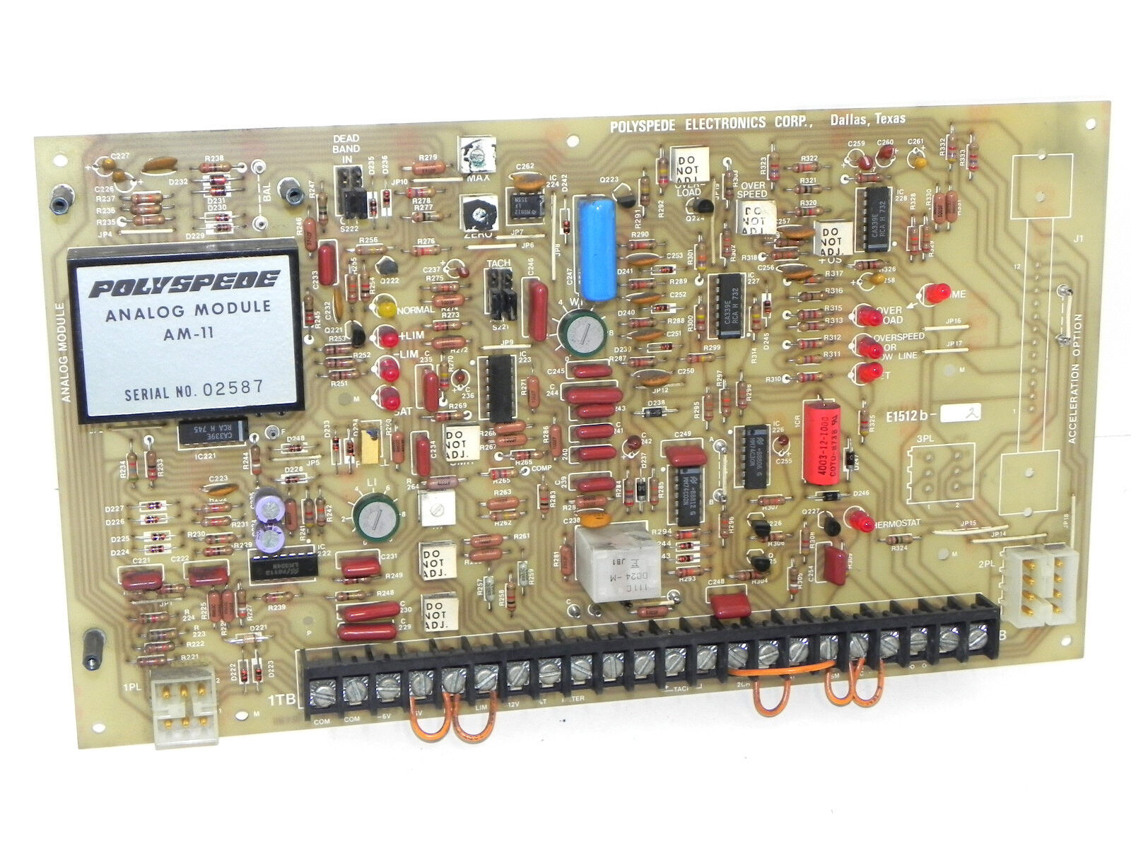 POLYSPEDE E1512B-2 CONTROL BOARD W/ AM-11 ANALOG MODULE E1512B2