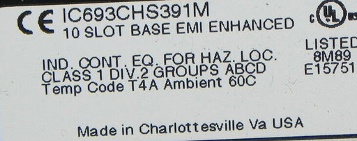 GE FANUC IC693CHS391M IC693CHS391M CPU MODULE BASE 10SLOT EMI ENHANCED