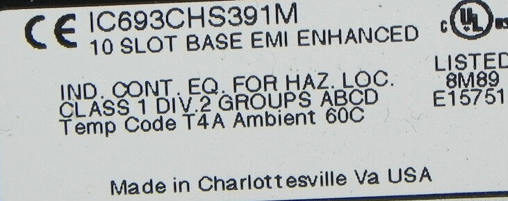 GE FANUC IC693CHS391M IC693CHS391M CPU MODULE BASE 10SLOT EMI ENHANCED