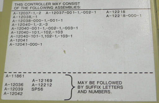 BARBER COLMAN 560 TEMPERATURE CONTROL
