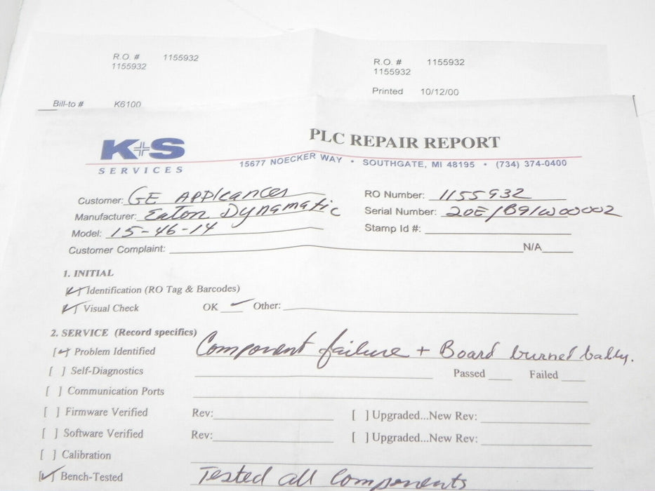 EATON CORPORATION DYNAMATIC 15-46-14 CONTROL BOARD 70-47-316, 154614