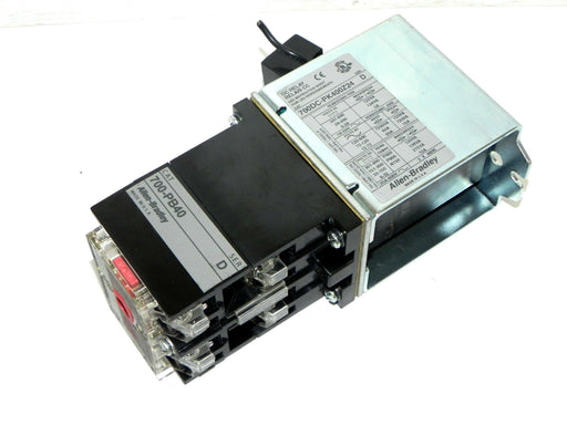 ALLEN BRADLEY 700DC-PK400Z24 CONTROL RELAY W/ 700-PB40 ADDER DECK