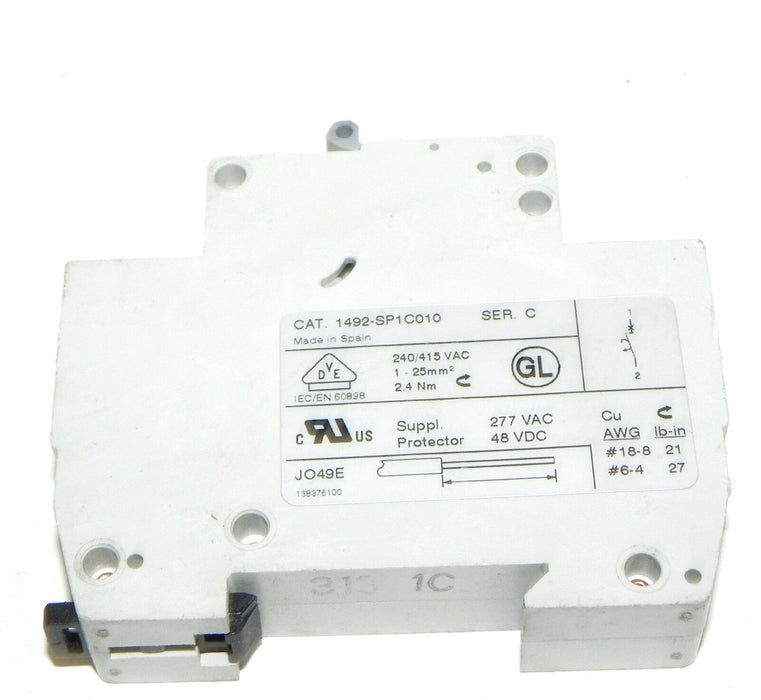 ALLEN BRADLEY 1492-SP1C010 CIRCUIT BREAKER 1492-SP, SER. C, 1492SP1C010