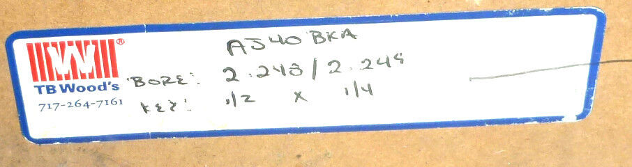 NIB TB WOOD'S A340BKA BUSHING BORE 2.248/ 2.249