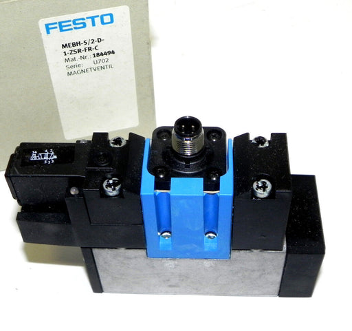 NIB FESTO 184494 SOLENOID VALVE MEBH-5/2-D-1-ZSR-FR-C