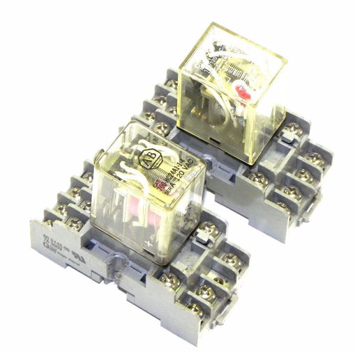 LOT OF 2 EAGLE SIGNAL 60 SY4S-05 RELAY SOCKETS WITH RELAYS MY4N, 700-HC24A1-1-4