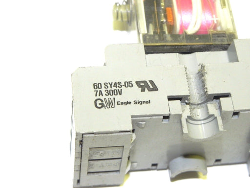 LOT OF 2 EAGLE SIGNAL 60 SY4S-05 RELAY SOCKETS WITH RELAYS MY4N, 700-HC24A1-1-4