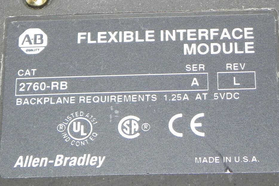 ALLEN BRADLEY 2760-RB FLEXIBLE INTERFACE MODULE SER. A W/ 2760-SFC1 MODULE
