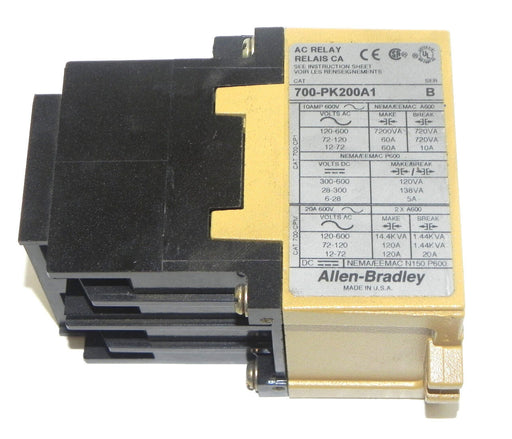 ALLEN BRADLEY 700-PK200A1 CONTROL RELAY 700PK200A1 SER. B