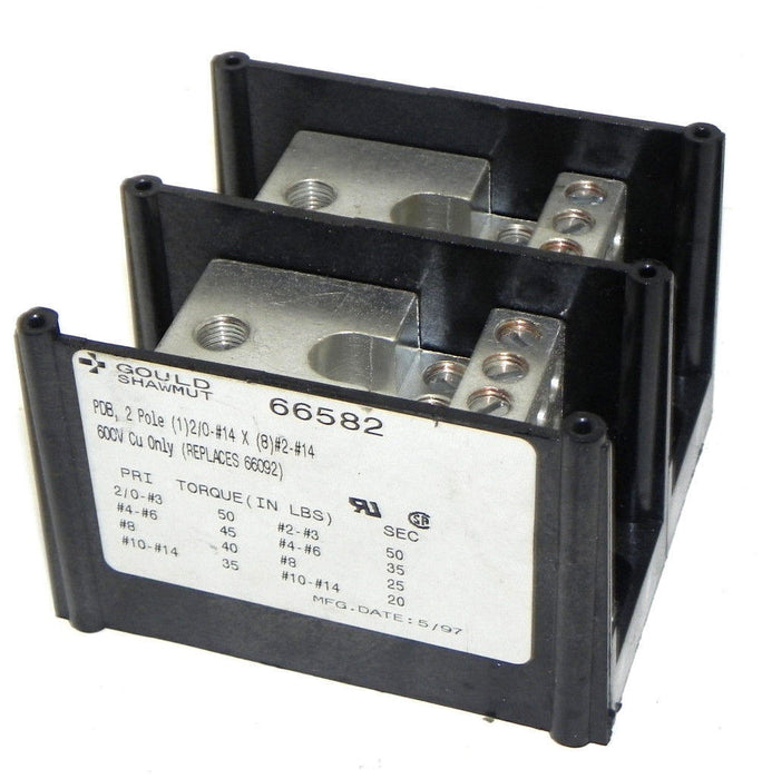 GOULD SHAWMUT 66582 POWER DISTRIBUTION BLOCK 2POLE