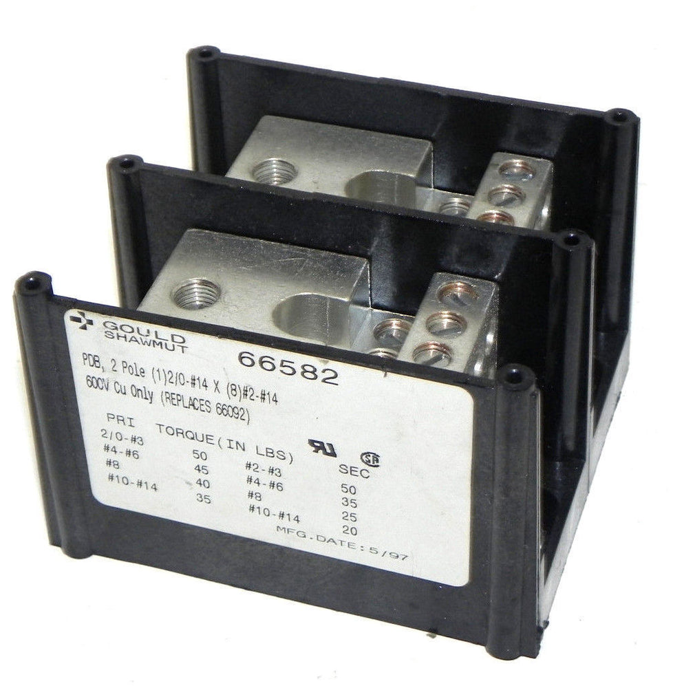 GOULD SHAWMUT 66582 POWER DISTRIBUTION BLOCK 2POLE