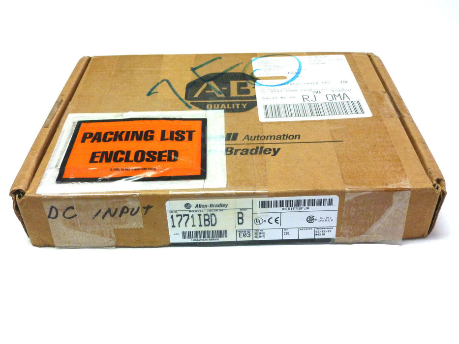 ALLEN BRADLEY 1771-IBD INPUT MODULE SER. B CAT. REV. E03 REV C01 1771IBD NIB