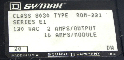 SQUARE D SY/MAX 8030-ROM-221 DIGITAL I/O 8030ROM221 SERIES E1