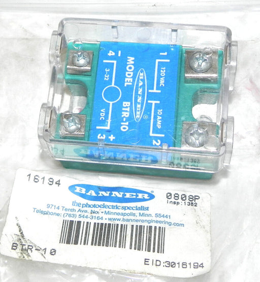 BANNER BTR-10 RELAY BTR10, 16194