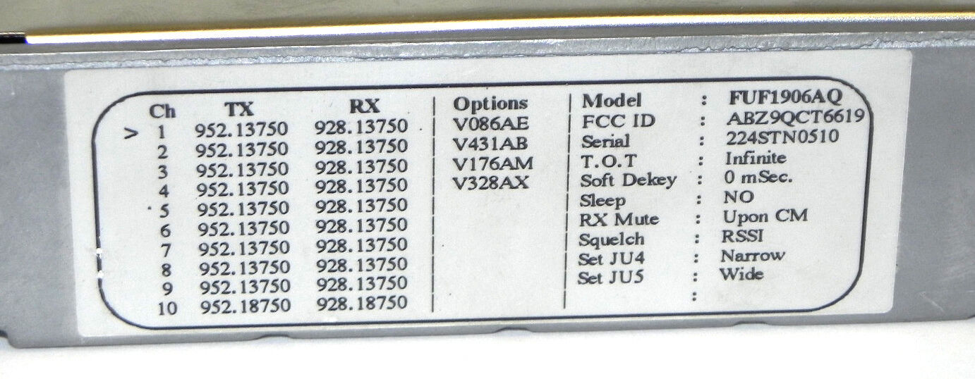 MOTOROLA FUF1906AQ RF MODULE WIDE RX MODULE MASTER