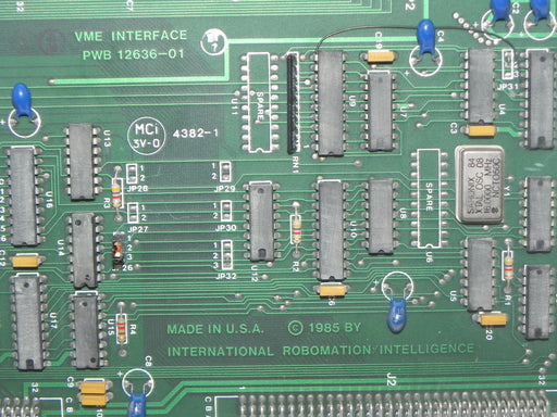 INTERNATIONAL ROBOMATION INTELLIGENCE VME INTERFACE PWB 12636-01, 4382-1