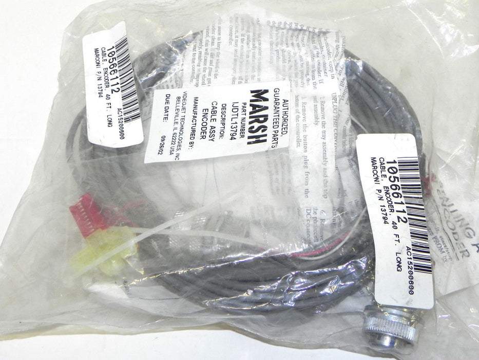 NEW MARSH IJDTL13794 CABLE ASSY ENCODER 40' LONG