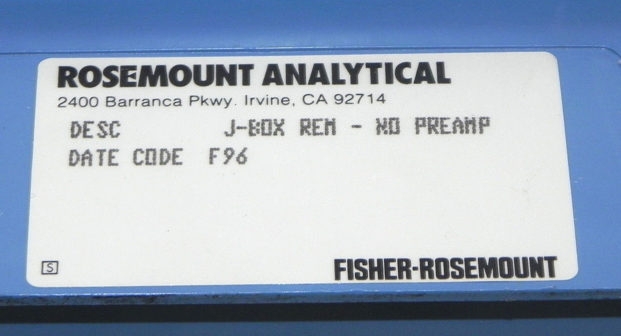 ROSEMOUNT ANALYTICAL JUNCTION BOX J-BOX REM-NO PREAMP