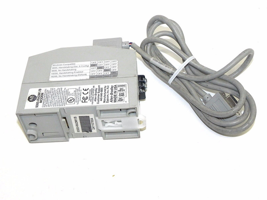 ALLEN BRADLEY 9300-RADM1/B REMOTE ACCESS DIAL-IN MODEM 9300-RADM1, W/ CABLE