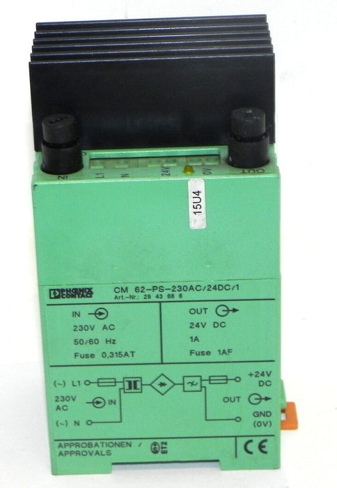 PHOENIX CONTACT 2943686 POWER SUPPLY CM 62-PS-230AC/24DC/1